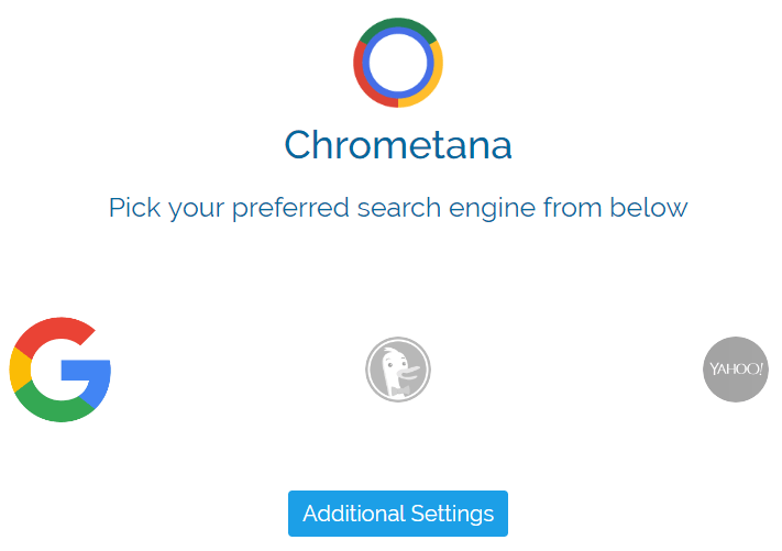 Screenshot der Chrometana Erweiterung